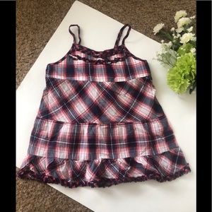 Justice Girl’s Sleeveless Plaid Top Shirt